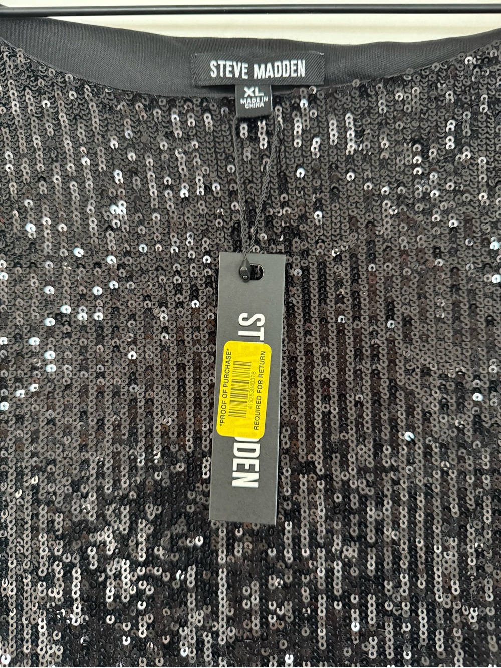 Steve Madden Black Sequin Long Sleeve Mini Dress - Picture 4 of 8